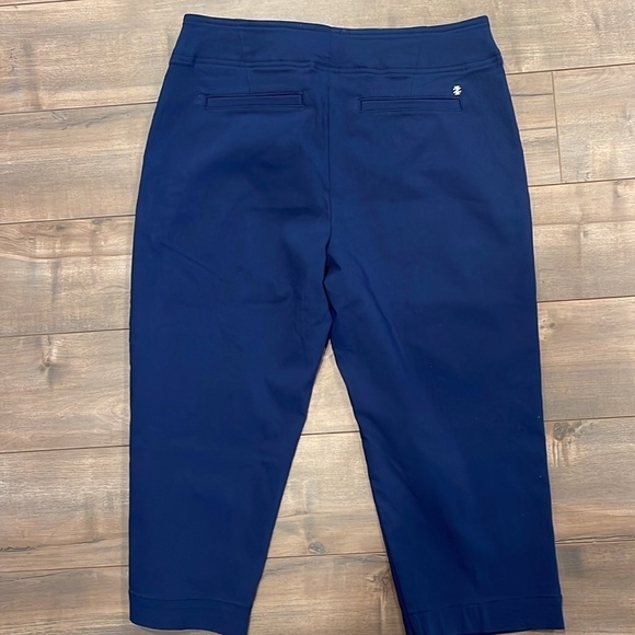 IZOD Sz 10 zip up navy golf capris with front/back pockets and IZOD logo - Picture 4 of 9